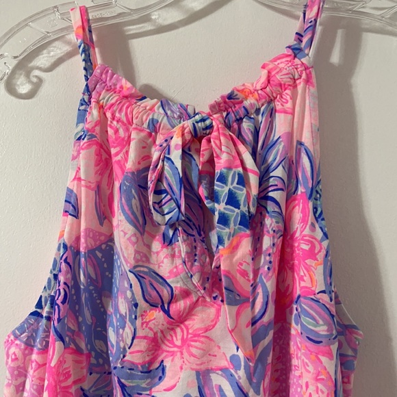 Lilly Pulitzer Carolane Dress Style: Pink Isle snappy turtle LPBOX2-26 - Picture 4 of 11